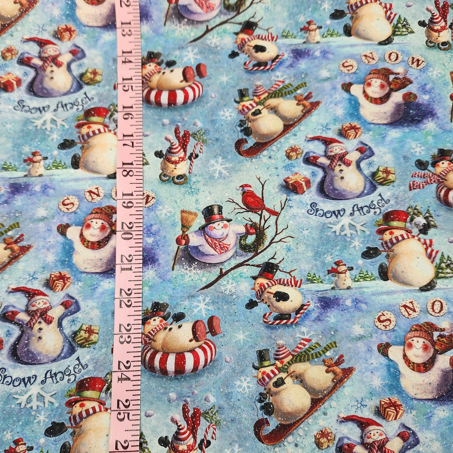 Looking Up Snowmen Glitter Geoff Allen for Springs Creative 1081-4665